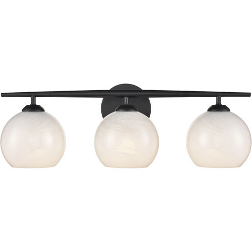 Kimorra 3 Light 23.88 inch Matte Black Vanity Light Wall Light
